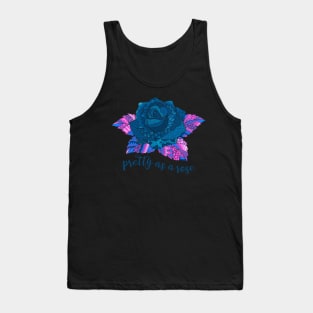 Pretty as a Rose - Blue Tank Top